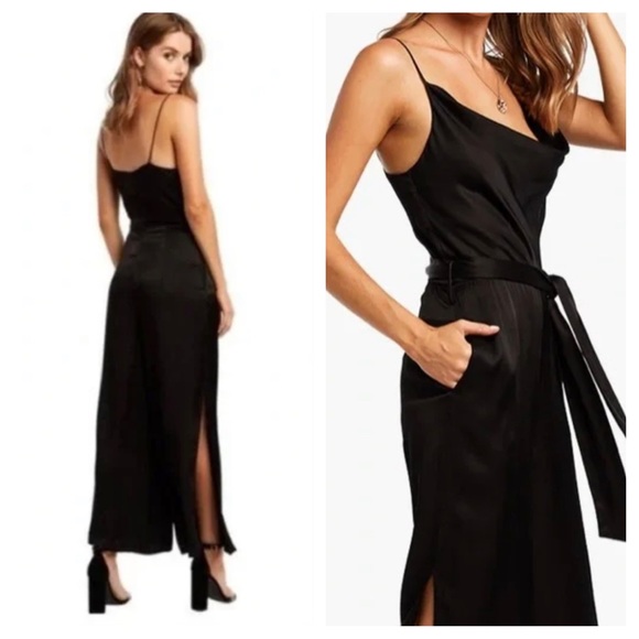 Bardot Silky Strappy Side Slit Jumpsuit - Picture 2 of 11
